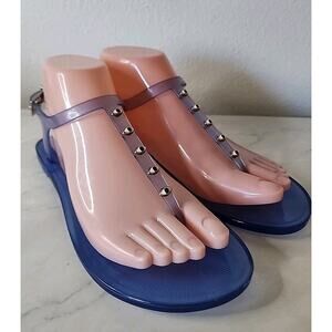 Katy Perry Women’s 6 The Geli Stud Evil Eye Thong T Strap Blue Sandals Nwot